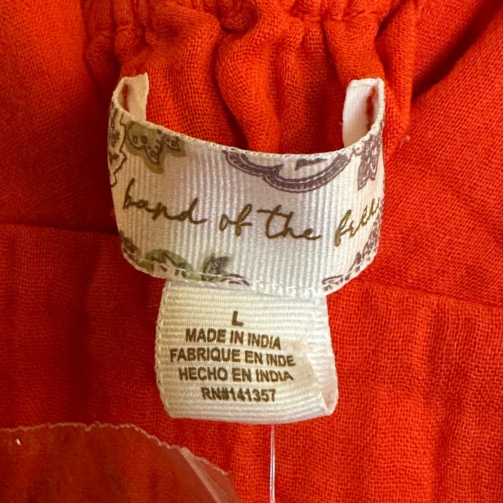 Band of the Free Elegant Orange 100% Cotton Sleeveless Dress - Picture 6 of 10